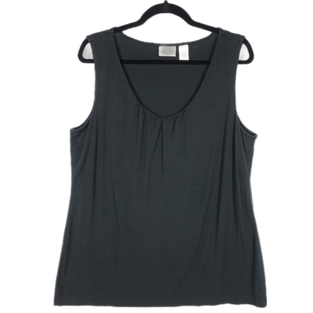 Chico's Black Stretchable Tank Top Size 2